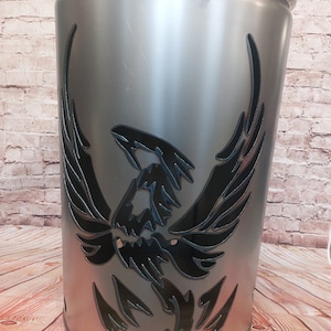 Fire barrel with - Phoenix - motif, Made of NEW 200L oil barrel, decoration, fire basket, - Special fireplace for garden and terrace