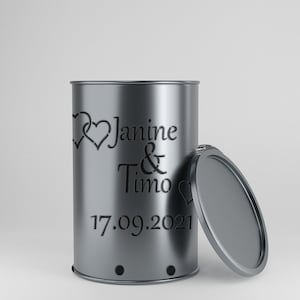 Feuertonne Hochzeit, personalisierbar, Ölfass, Deko, Feuerkorb, Feuerstelle, Gefertigt aus NEUEM 200L Ölfass Bild 3