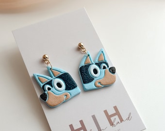 Polymer clay earrings | clay earrings earrings | dog earrings | magical earrings | gifts for mom | gifts for her | blue earrings