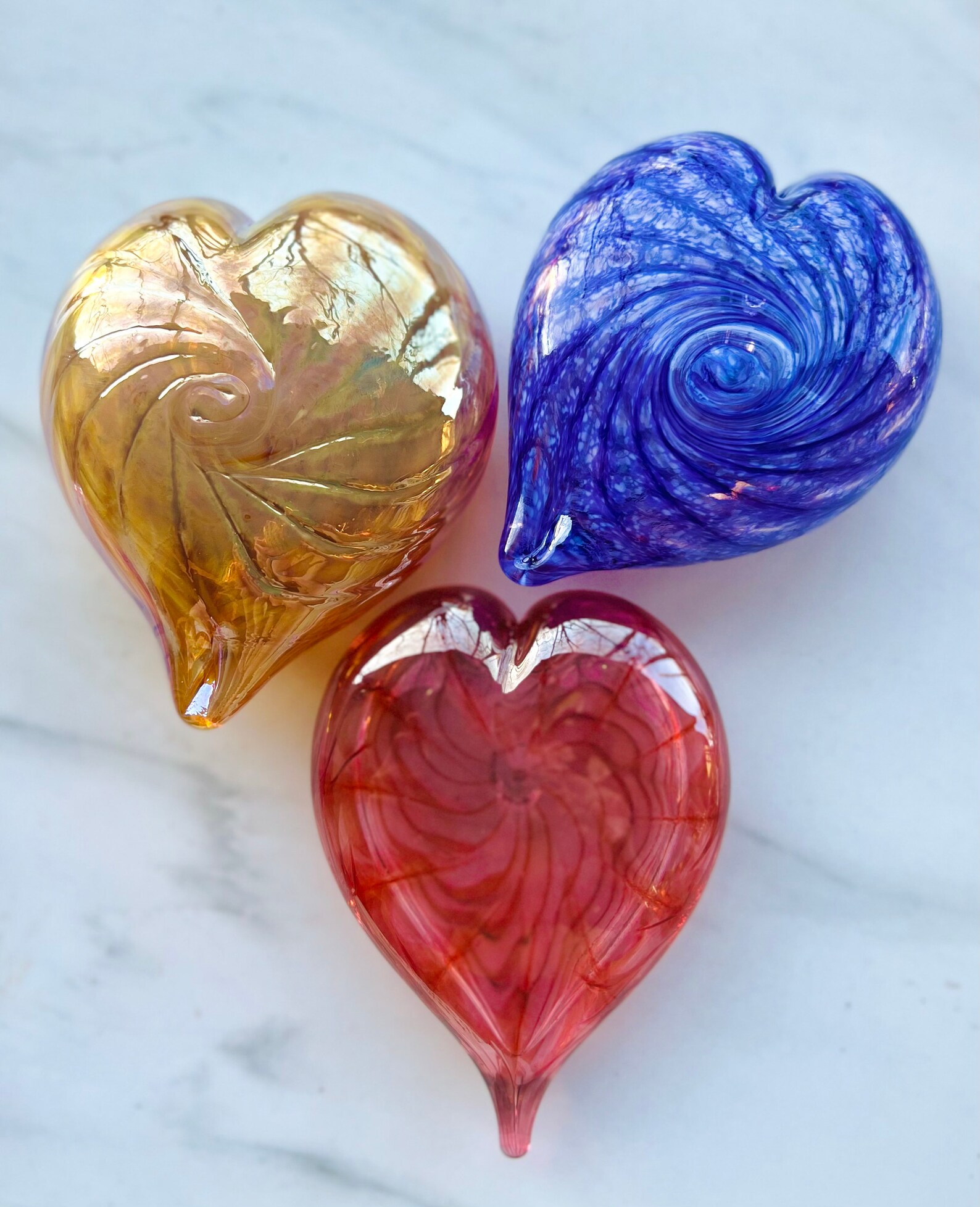 Heart Blown Glass Sculpture, Memorial, Paperweight, Scent Diffuser Etsy