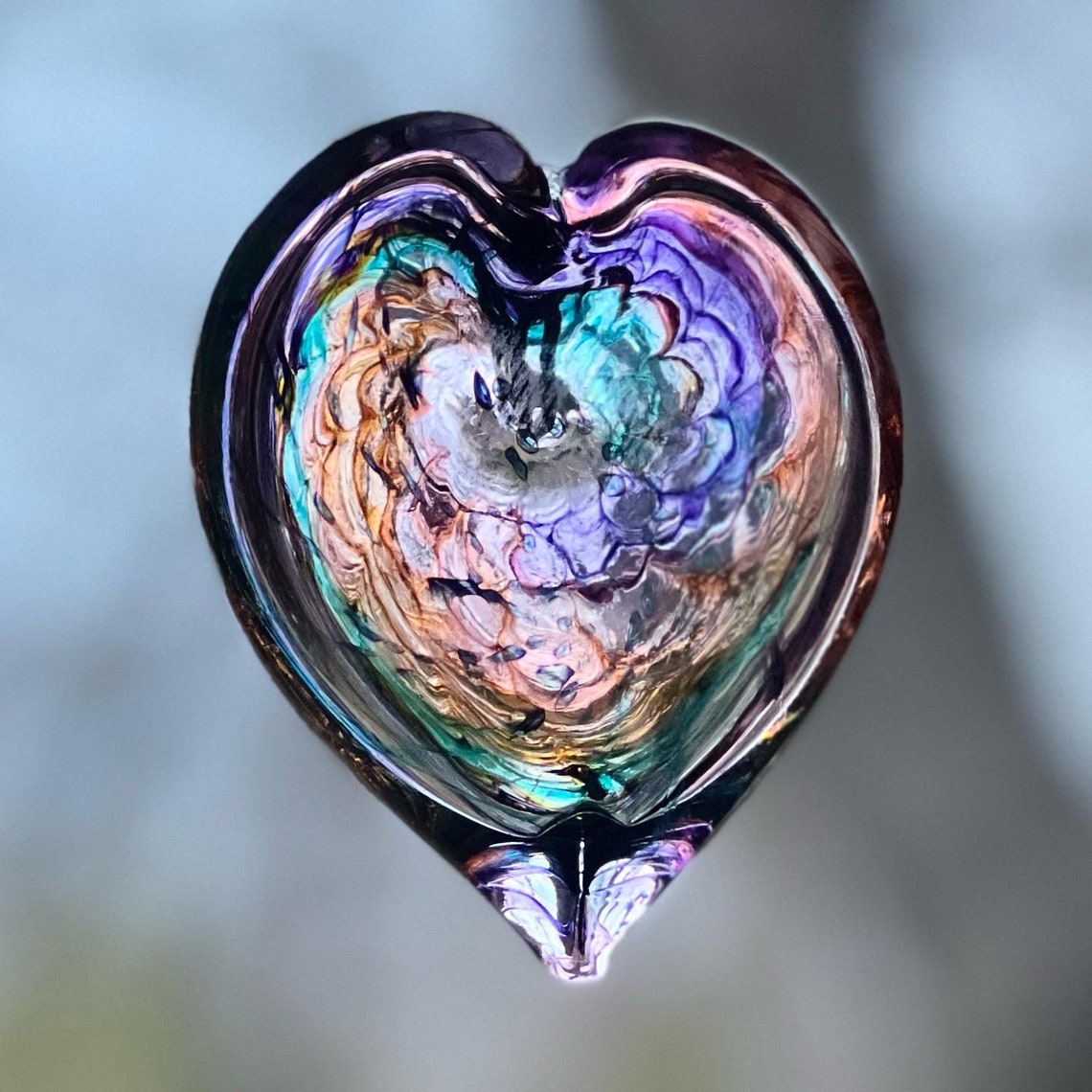 Heart Blown Glass Sculpture, Memorial, Paperweight, Scent Diffuser Etsy