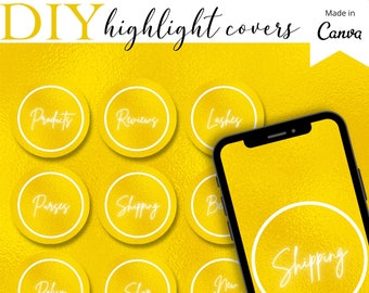 Instagram Highlight Covers, Instagram Story HIghlight Icons, Gold Instagram Highlight Covers