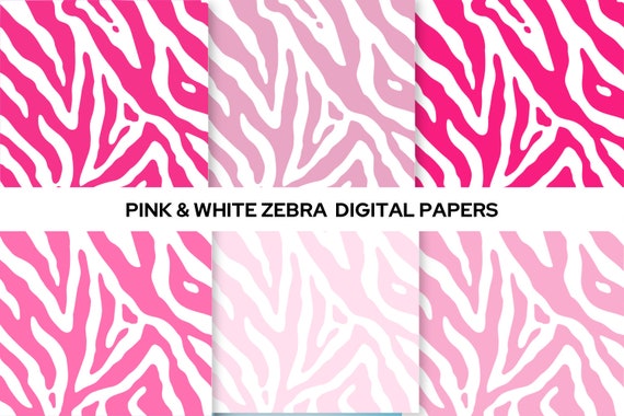 Pink Zebra Pattern, White Zebra Paper, Pink Digital Paper, Zebra Pattern -  Etsy