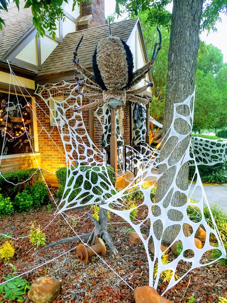 Halloween decor spider web outdoor indoor reusable image 1