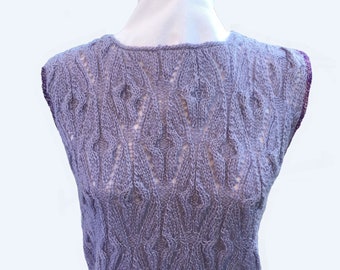 Knitted lilac top. Sleeveless. S