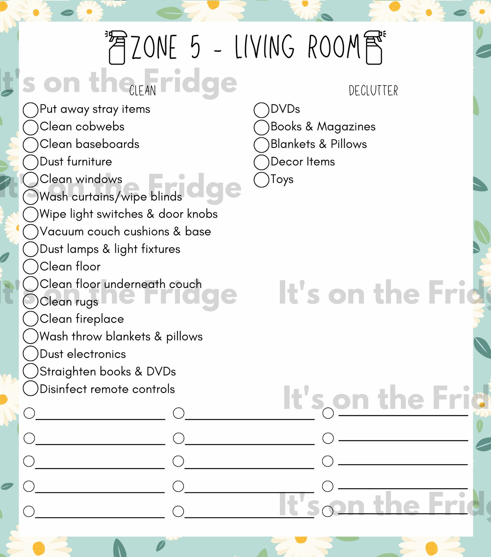 Printable Flylady Control Journal Fly Lady Planner Zone | Etsy