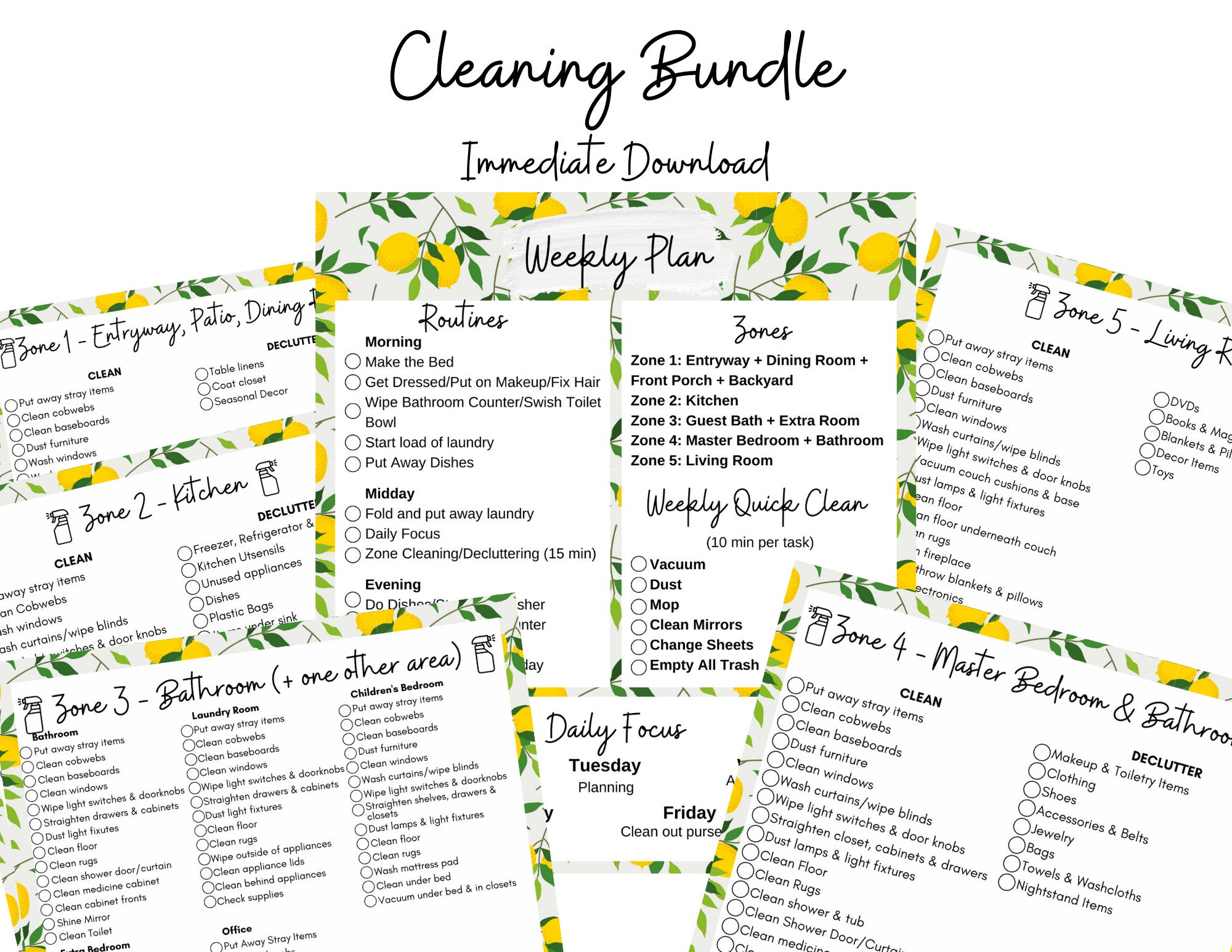 Printable Flylady Control Journal, Fly Lady Planner, Zone Cleaning ...