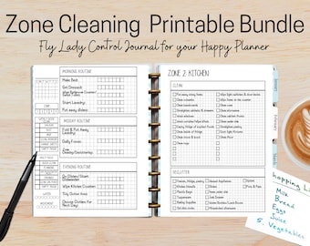 FlyLady Control Journal – Happy Planner Printable Cleaning Planner | Zone Cleaning, Daily Routine, Organization, Fly Lady Schedule
