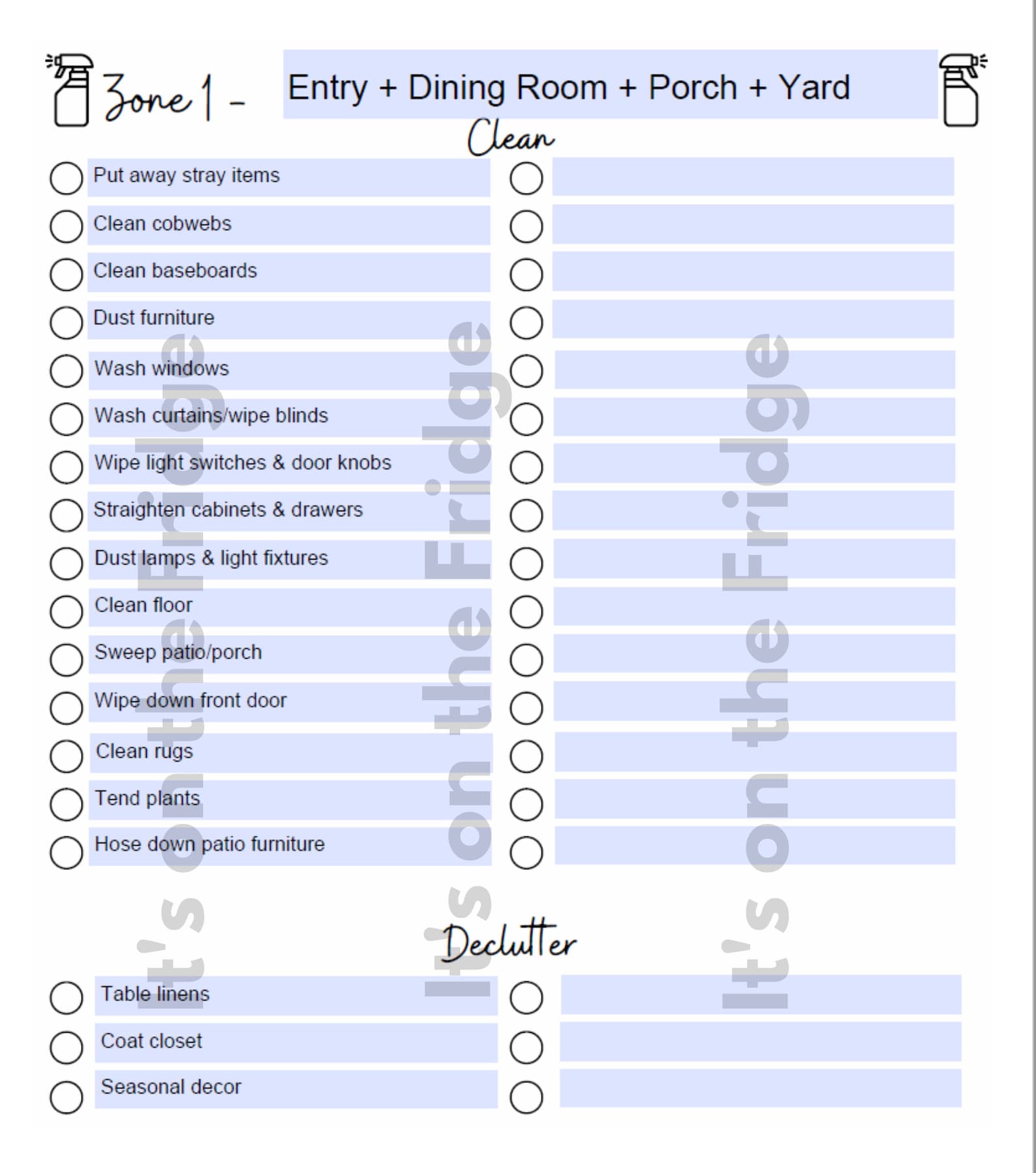Printable Flylady Control Journal Fly Lady Planner Zone Cleaning Printable flylady control journal fly lady planner zone cleaning