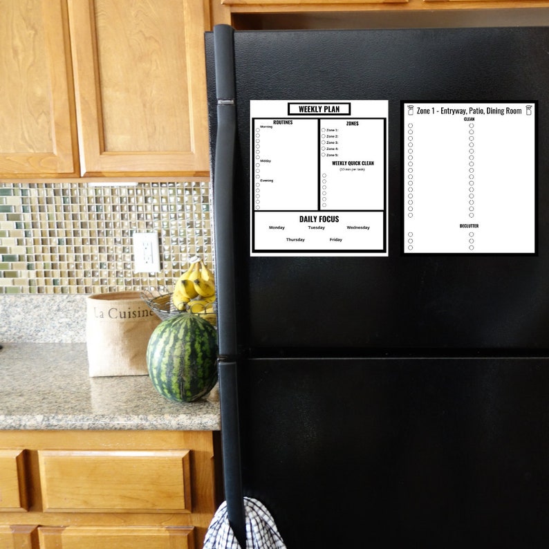 Printable Editable Cleaning Bundle, Zone Cleaning, Daily Routines, Simple Modern, Fly Lady