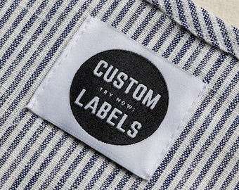 500 Custom Woven Clothing Labels with Logo/Artwork/Design Up To 8 Colors, Sew On Labels, Custom Iron On Labels, Cotton Labels