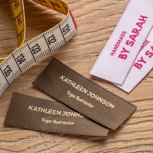 1000 Custom Woven Clothing Labels with Text (only) Up to 2 colors, Sew In Labels, Iron Labels, Fabric Labels, Cotton Labels, Logo Labels