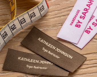 1000 Custom Woven Clothing Labels with Text (only) Up to 2 colors, Sew In Labels, Iron Labels, Fabric Labels, Cotton Labels, Logo Labels