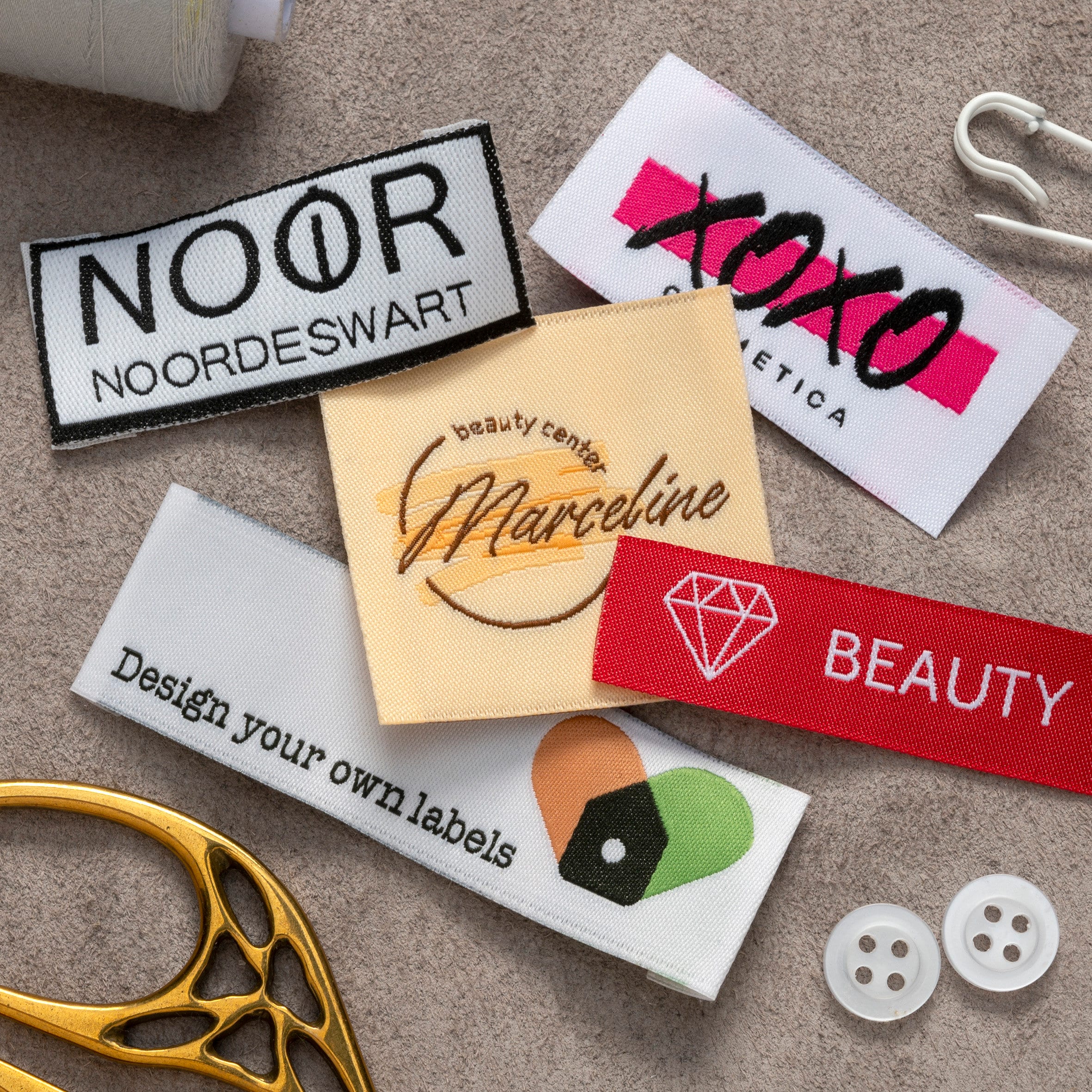 woven clothing labels for clothes, bags/women dress/toys scarfs