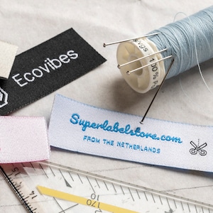 500 Custom Woven Clothing Labels with Logo (only) Up to 2 Colors, Cotton Labels, Fabric Labels, Clothing Tags, Garment Labels
