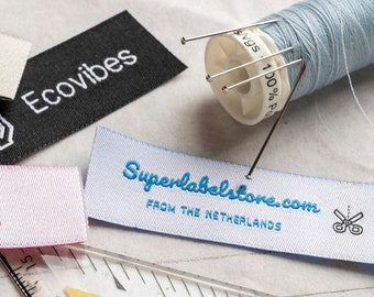 500 Custom Woven Clothing Labels with Logo (only) Up to 2 Colors, Cotton Labels, Fabric Labels, Clothing Tags, Garment Labels