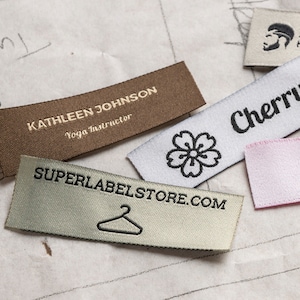200 Custom Woven Clothing Labels with Logo (only) Up to 2 Colors, Personalized Labels, Sew In Labels, Knitting Labels, Quilt Labels