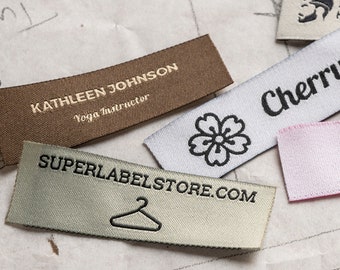 200 Custom Woven Clothing Labels with Logo (only) Up to 2 Colors, Personalized Labels, Sew In Labels, Knitting Labels, Quilt Labels