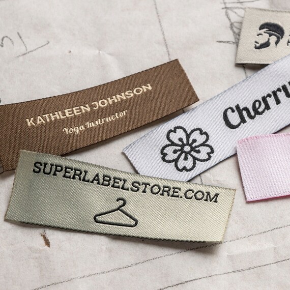 ★ ★ Women's Woven Label Lip Baby Tea 47C200G YA Modern Woven Labels | Pre-made Woven Labels for Quilt Labels