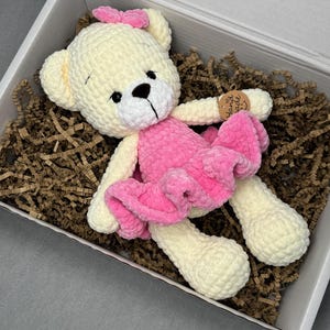 Crochet Teddy Bear amigurumi doll stuffed animal bear Girl with dress baby girl gift handmade plush toy