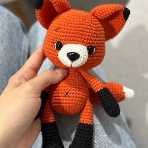 Crochet Fox amigurumi soft toy stuffed animal newborn baby toddler gift