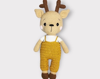 Crochet Reindeer deer Amigurumi Toy Handmade stuffed animal Oliver the Reindeer Baby gift Newborn toddler Present