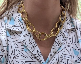 90s Gold Necklace Etsy Vintage 80s/90s 2.75 long spiky gold tone black retro if you like 90's jewelry, you might love these ideas. 90s gold necklace etsy