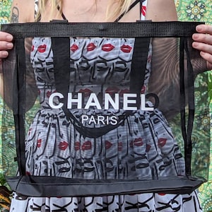 Black Mesh Vip Gift Beach Bag Nwt / New Chanel Vip Tote / 