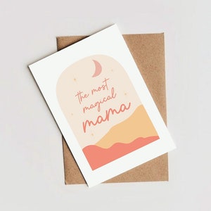 Magische Mama Karte, Muttertagskarte, neue Mama Karte, Baby-Dusche-Karte, neue Baby Karte, Geburtstagskarte für Mama, himmlische Karte, Eco-Recycled-Karte