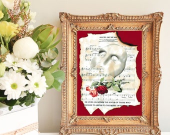 Phantom of the Opera Mask Print: Musical Wall Art (Digital Download)