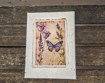 Handbound Deckle Edge Journal: Vintage Watercolor Art Notebook