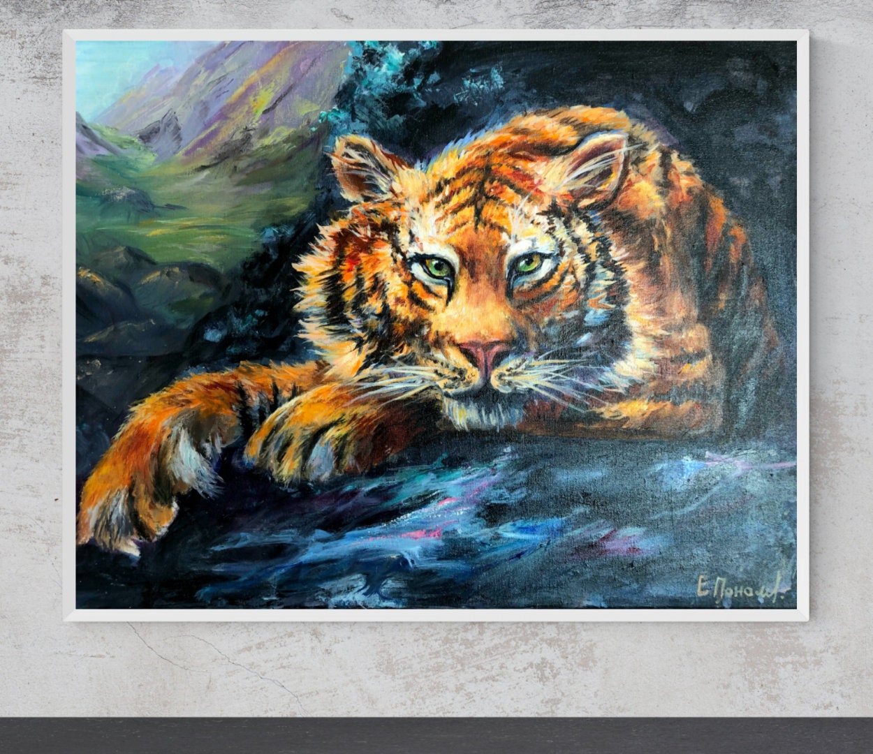 Tiger Painting Forest Cat's Painting Forest Animals - Etsy Israel Tiger Painting Forest Cat's Painting Forest Animals - Etsy Israel