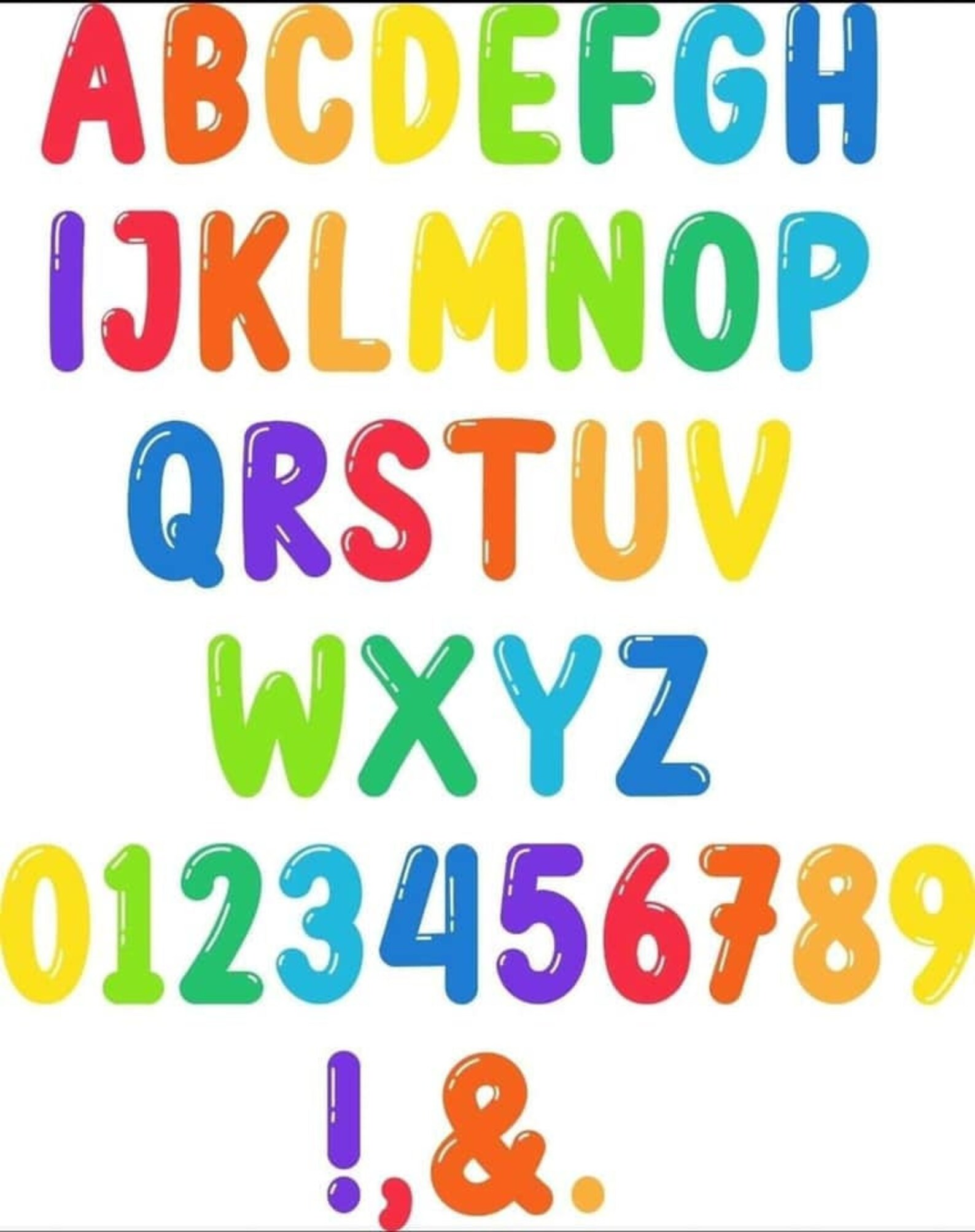 Bright font Color letters letter décor Color Font SVG  Etsy