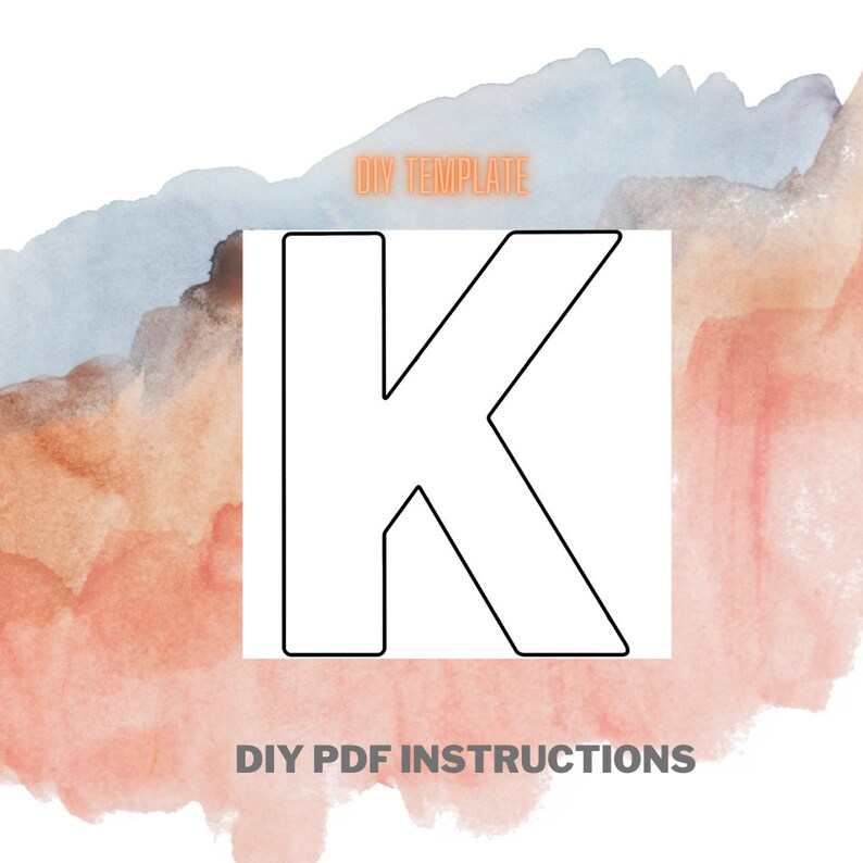 balloon decor floral decor Template 3ft and 5 ft included Foam numbers Round LETTER K Large number DIY