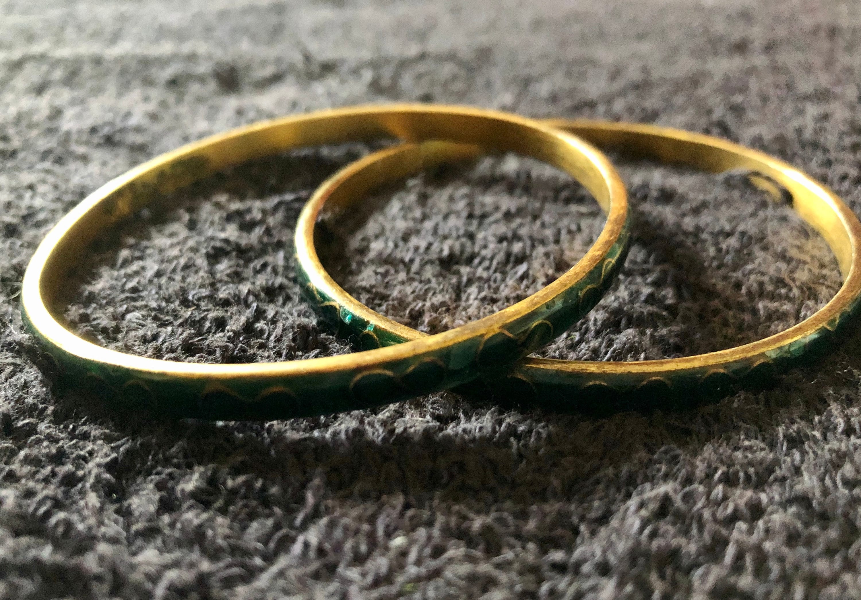 Set of 2 Vintage Cloisonne Enamel Bracelets