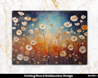 Flower Cutting Board Sublimation Design, Floral Chopping Board Png, Fall Cutting Board Png, Daisy Cutting Board, Kitchen Sublimation Design