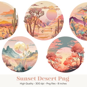 Desert Png, Western Png, Desert Sunset Png, Desert Landscape Png, Western Sublimation, Desert Sublimation, Cactus Png, Pastel Aesthetic Png