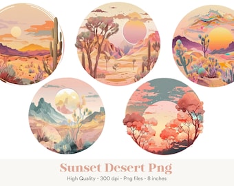 Desert Png, Western Png, Desert Sunset Png, Desert Landscape Png, Western Sublimation, Desert Sublimation, Cactus Png, Pastel Aesthetic Png