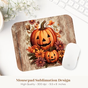 Halloween Mousepad Png, Pumpkin Mouse Pad Sublimation Designs, Fall Sublimation Mousepad, Halloween Mouse Pad, Cute Halloween Mouse Pad Png