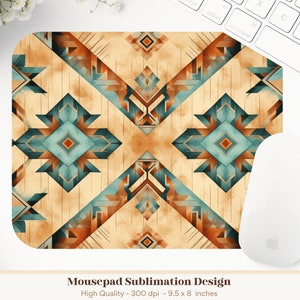Tapis de souris western png, motifs de sublimation de tapis de souris du sud-ouest, tapis de souris occidental png, tapis de souris Boho png, sublimation de tapis de souris turquoise