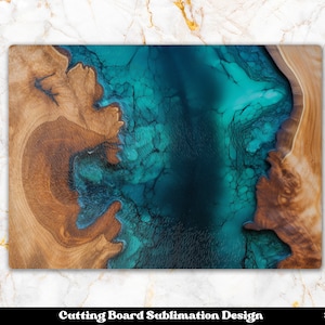 Planche à découper en bois design par sublimation, Planche à découper en bois png, Planche à découper en bois et résine png, Planche à découper rectangulaire en sublimation