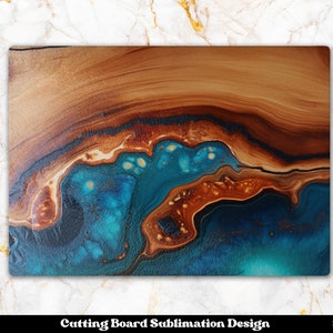 Planche à découper en bois design par sublimation, Planche à découper en bois png, Planche à découper en bois et résine png, Planche à découper rectangulaire en sublimation