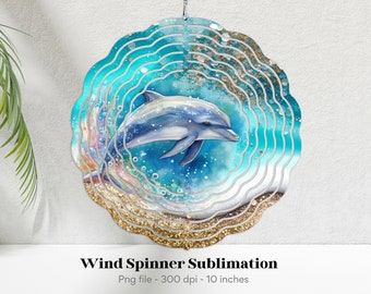 Ocean Wind Spinner Png, Dolphin Wind Spinner, Dolphin Sublimation Designs, Beach Wind Spinner Designs, Tropical Wind Spinner Sublimation Png