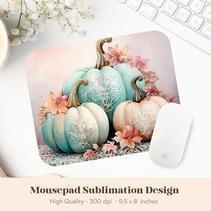 Pumpkin Mousepad Png, Floral Mousepad Png, Boho Mouse Pad Diseños de sublimación, Otoño Mousepad Png, Calabaza Mouse Pad Png, Otoño Mousepad Png