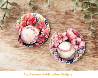 Coaster de carro de beisebol Png, Designs de sublimação de softball Coaster, Sports Car Coaster Png, Ball Car Coaster Png, Coaster de sublimação de beisebol