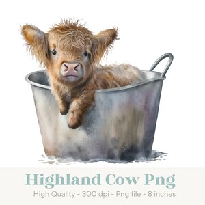 Highland Cow Png, Cow Sublimation Png, Highland Cow Clipart, Cow Clip Art, Western Png, Country Png, Farm Animals Png, Ranch Png, Farm Png