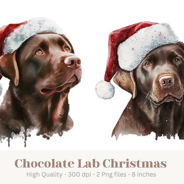 Chocolate Lab Png, Watercolor Christmas Dogs Png, Dog Sublimation Designs, Labrador Retriever Png, Chocolate Lab Christmas Png, Puppy Png