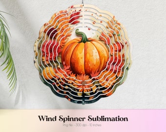 Fall Wind Spinner Sublimation, Pumpkin Wind Spinner Png, Rustic Watercolor Wind Spinner Design, Autumn Wind Spinner, Garden Wind Spinner