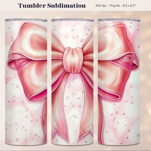 Coquette Tumbler Wrap, 20 oz Tumbler Sublimation, Pink Bow Tumbler Wrap, Balletcore Png Tumbler, Preppy Tumbler, Pastel Peach Tumbler Png