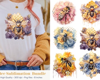 Honey Bee Png, Bumble Bee Sublimation Png, Bee Sublimation Designs, Floral Bee Png, Bee T-shirt Png, Bumblebee Sublimation, Honeycomb Png